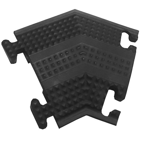 Electriduct Cable Protector 45 Deg Left Turn, 1 Channel, Rubber, Black DO-ED-SM-T-LT-BK